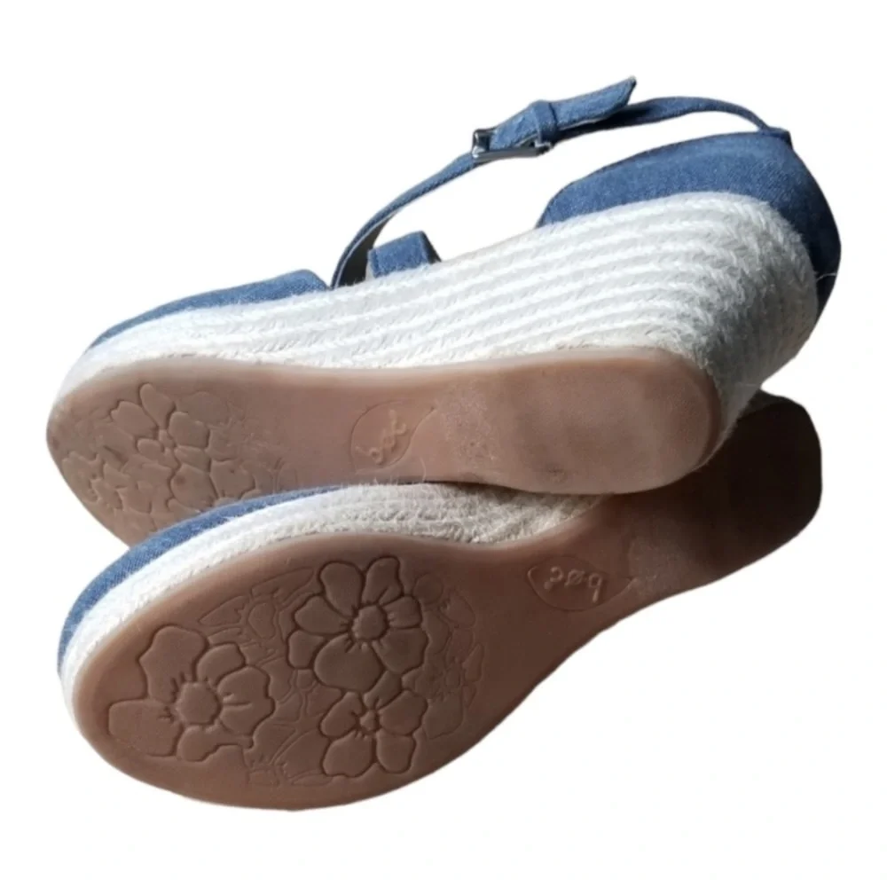 B.o.c Women's Denim Espadrilles Wedge Sandals